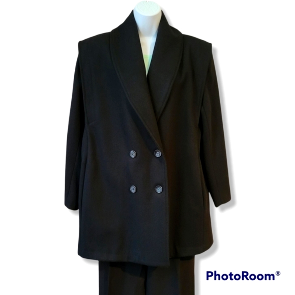Stephanie Mathews Wool Coat Womens Size M/L 8/10 Fully Lined Wool Peacoat
